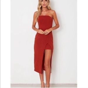 White Fox Boutique: True Love Midi Dress in Rust